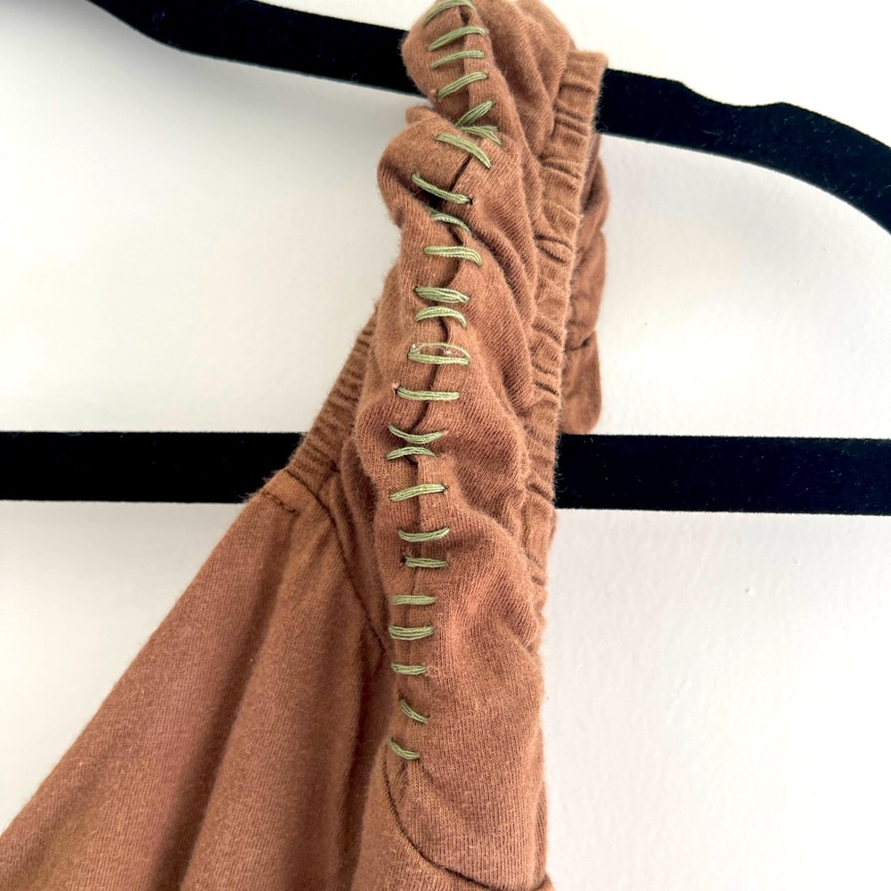 Vintage Gypsy05 Brown Ombre Peplum Top with contrast stitching - Picture 5 of 8